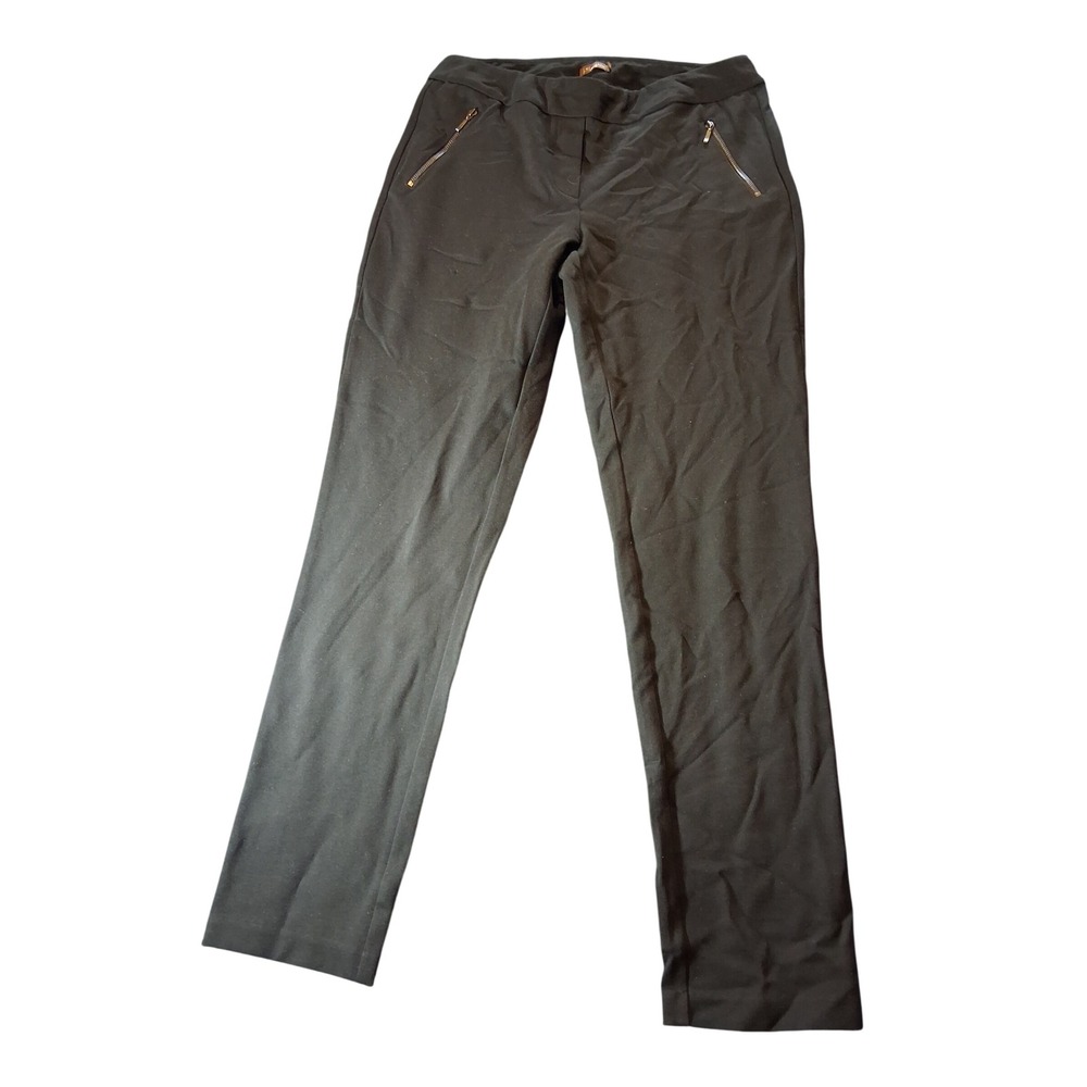 J. McLaughlin Womens Black Straight Leg Stretch Trousers Size 2 Zipper Pockets